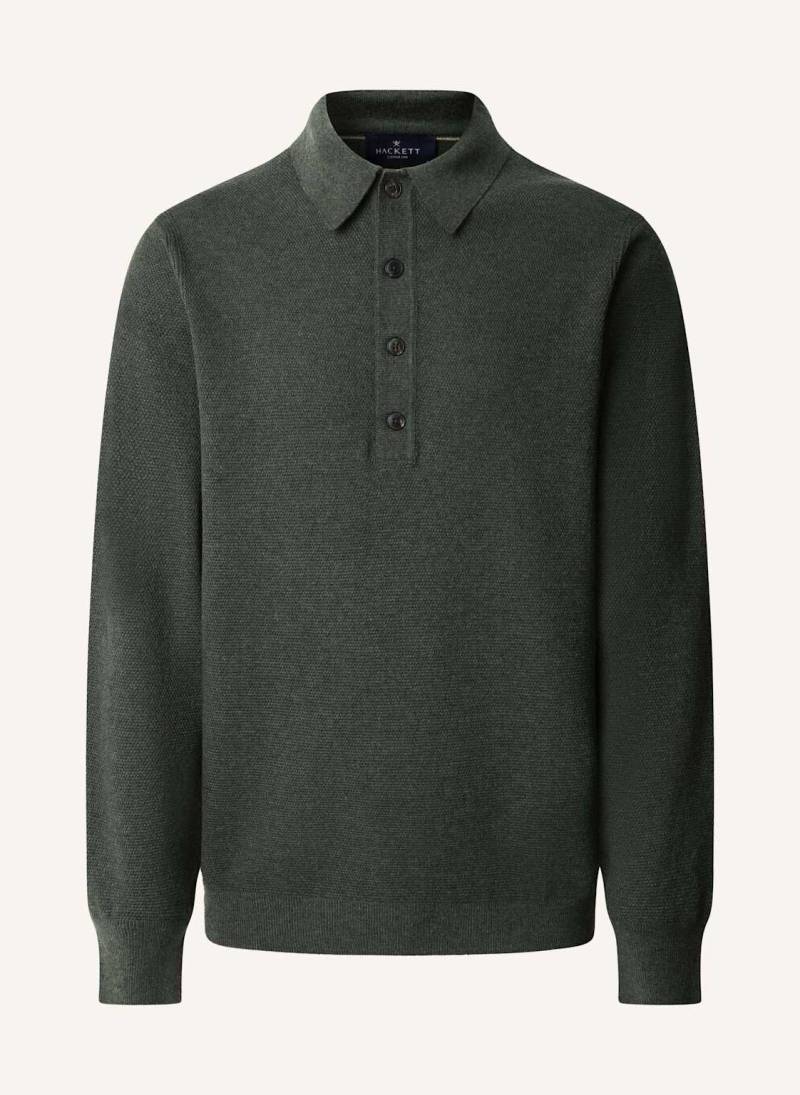 Hackett London Poloshirt Textured Ls Knit Polo gruen von Hackett London