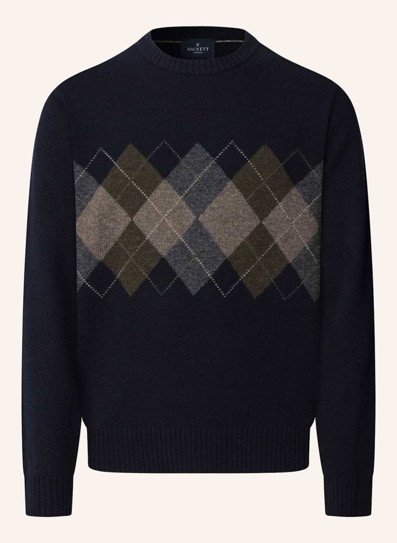 Hackett London Pullover Argyle Crew Neck blau von Hackett London