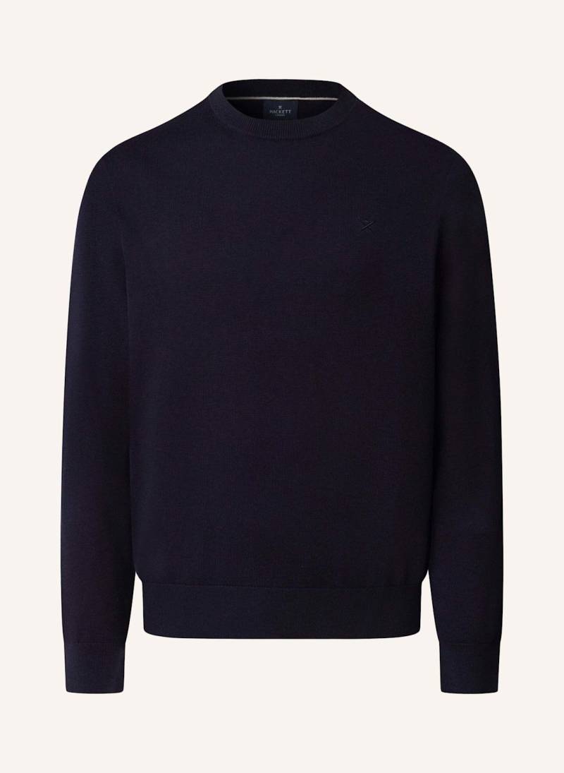 Hackett London Pullover Cotton Silk Crew blau von Hackett London