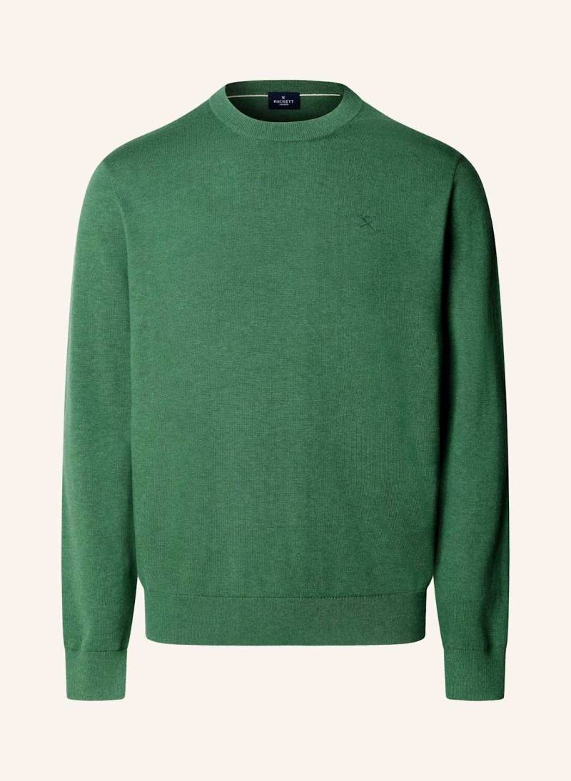 Hackett London Pullover Cotton Silk Crew gruen von Hackett London
