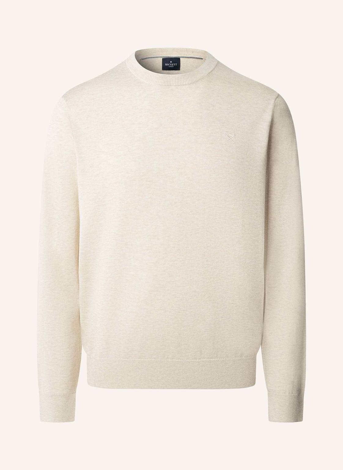 Hackett London Pullover Cotton Silk Crew weiss von Hackett London