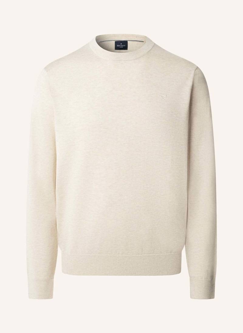 Hackett London Pullover Cotton Silk Crew weiss von Hackett London