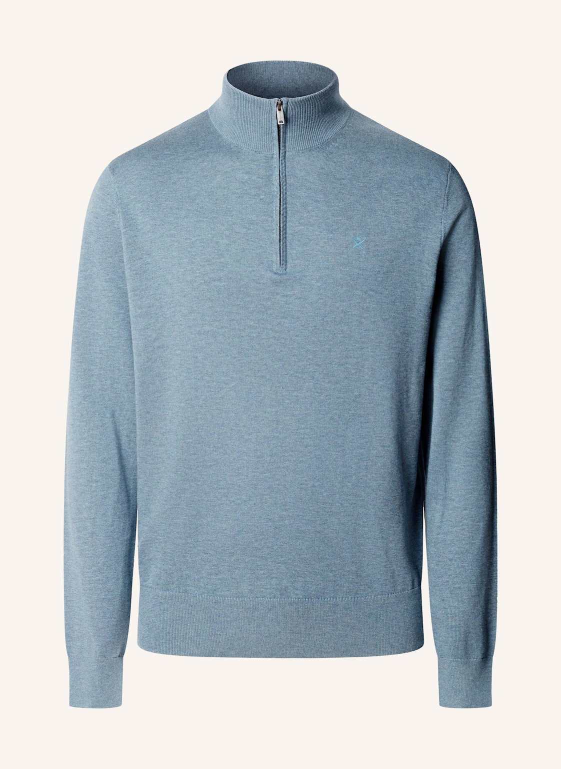 Hackett London Pullover Cotton Silk Hzip blau von Hackett London