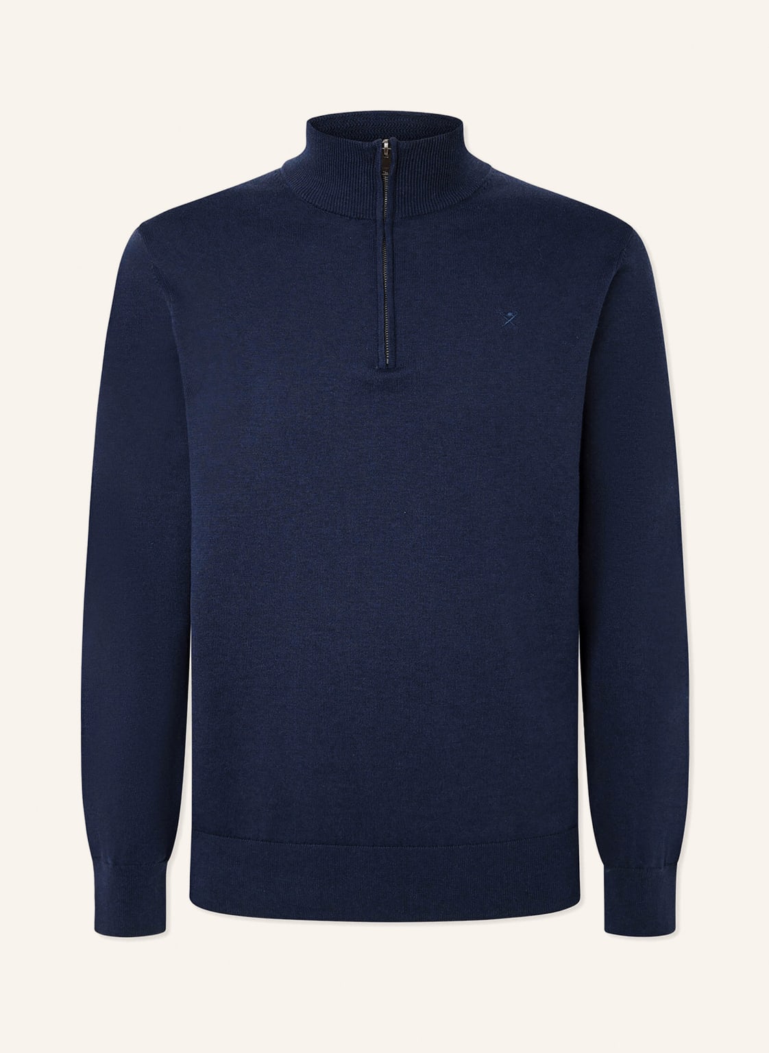 Hackett London Pullover Cotton Silk Hzip blau von Hackett London