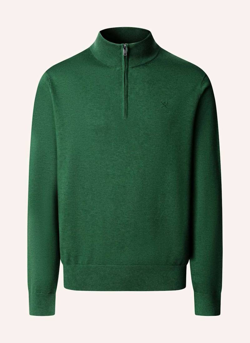 Hackett London Pullover Cotton Silk Hzip gruen von Hackett London