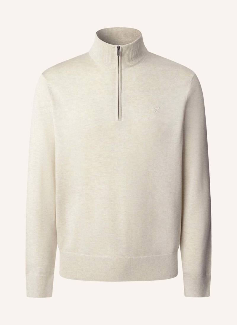 Hackett London Pullover Cotton Silk Hzip weiss von Hackett London