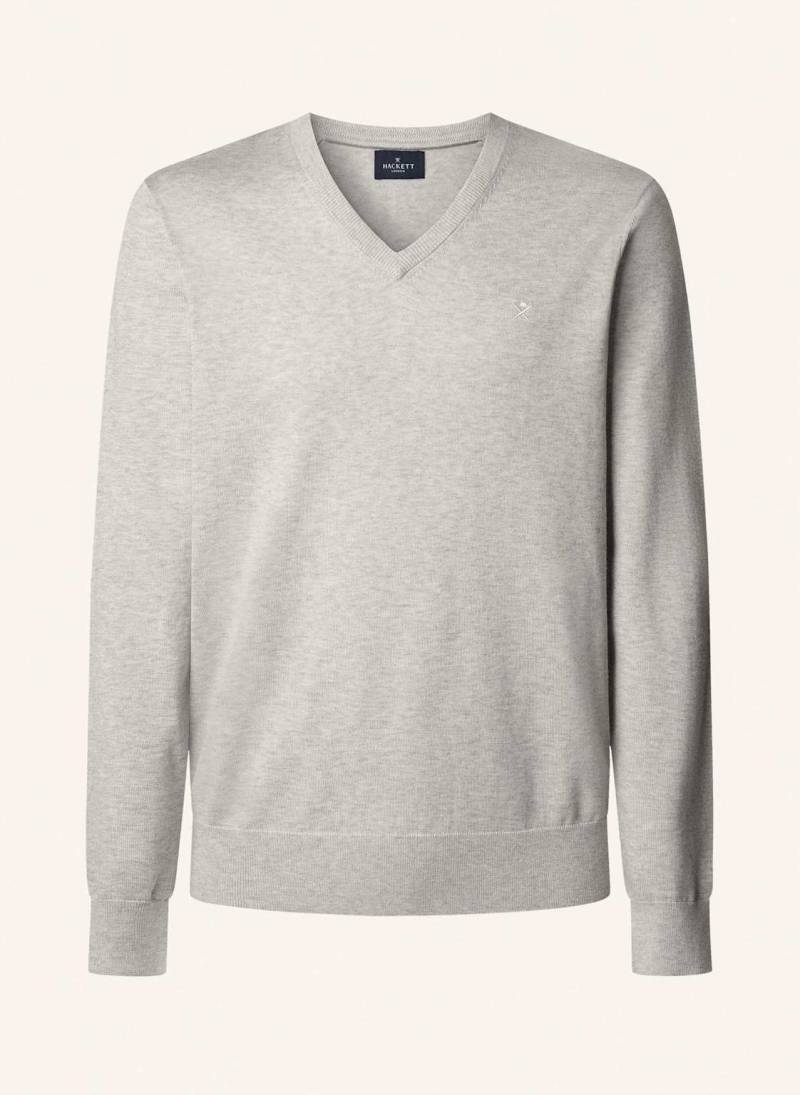 Hackett London Pullover Cotton Silk V Neck. grau von Hackett London