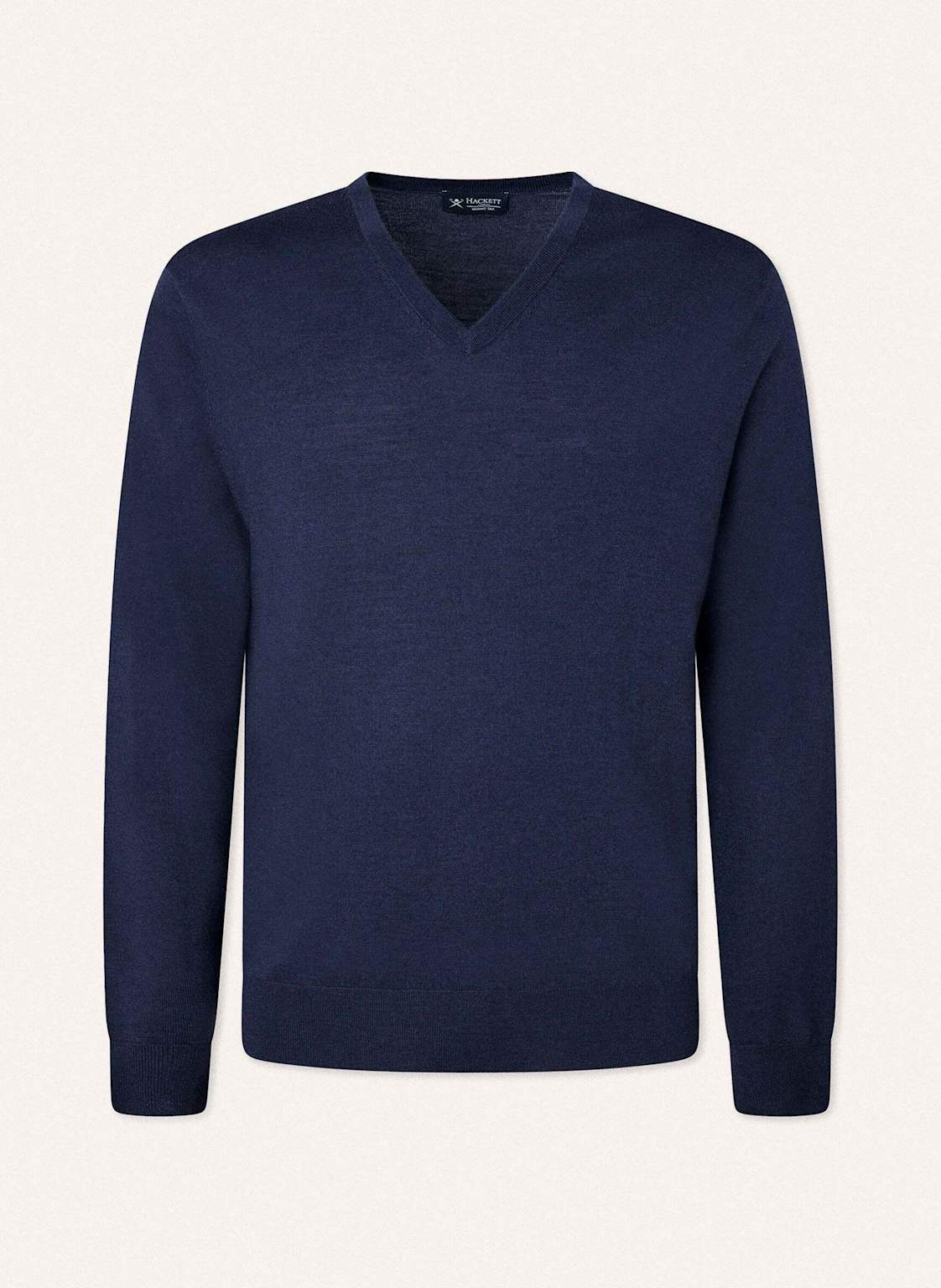 Hackett London Pullover Gmd Merino Silk V Nck blau von Hackett London