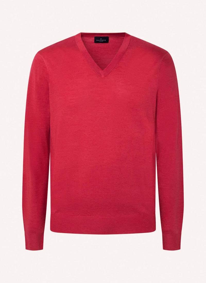Hackett London Pullover Gmd Merino Silk V rot von Hackett London