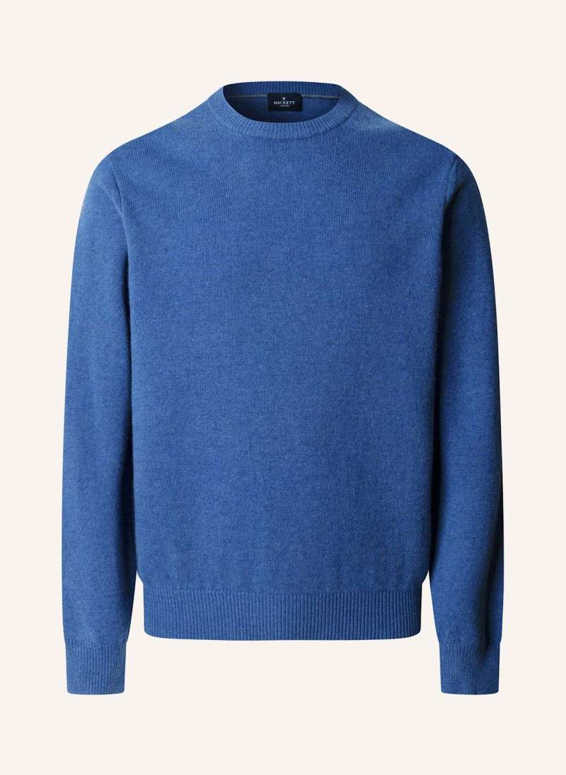 Hackett London Pullover Lambswool Crew blau von Hackett London