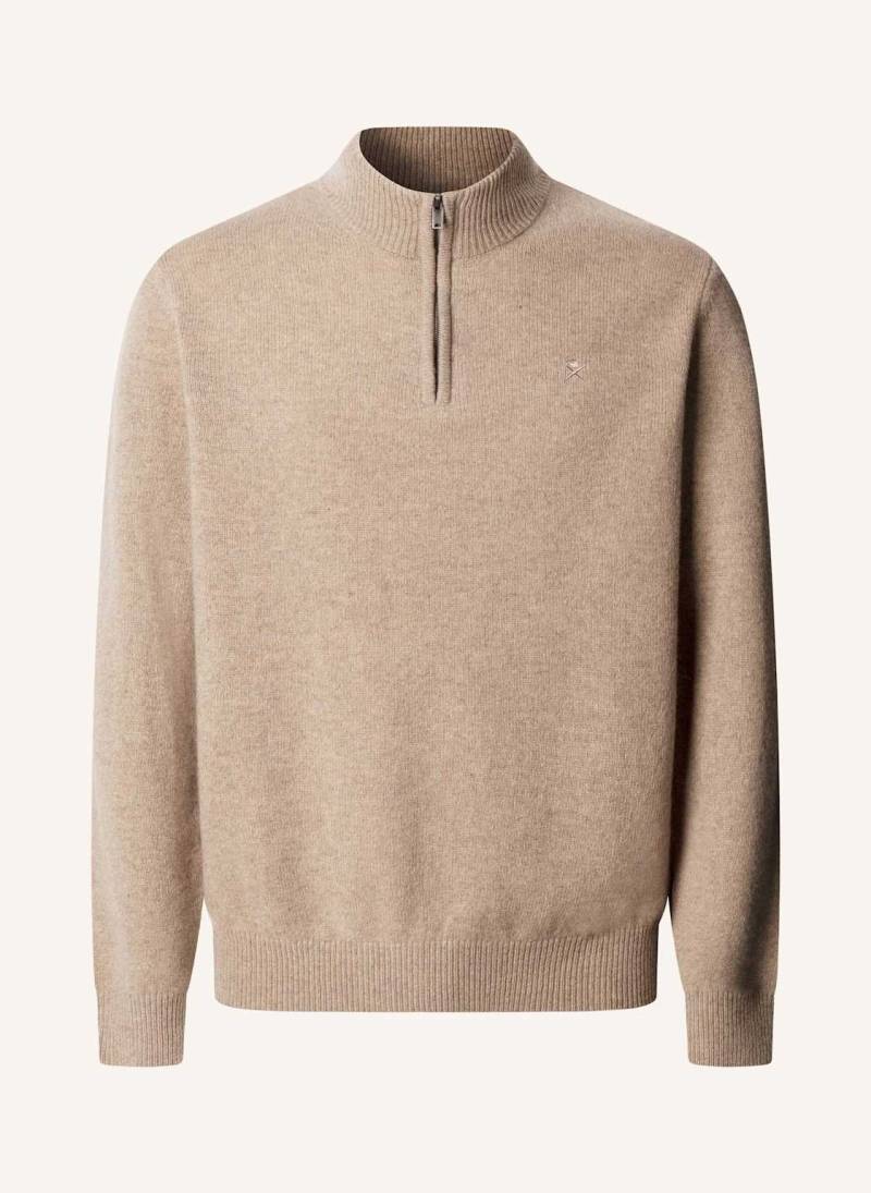 Hackett London Pullover Lambswool Hzip beige von Hackett London