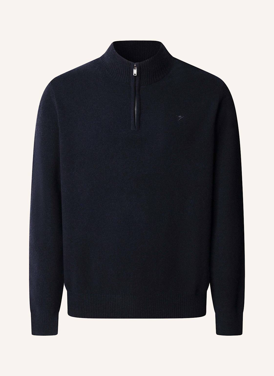 Hackett London Pullover Lambswool Hzip blau von Hackett London