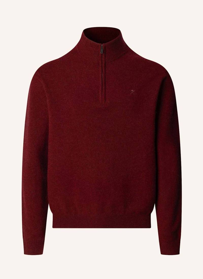 Hackett London Pullover Lambswool Hzip rot von Hackett London