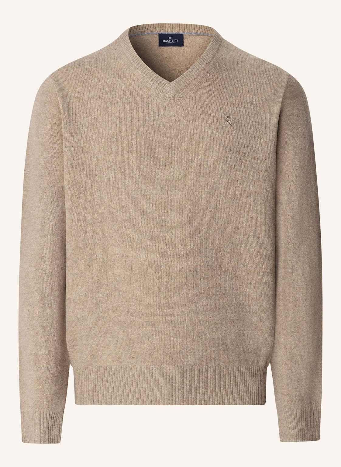 Hackett London Pullover Lambswool V Neck beige von Hackett London