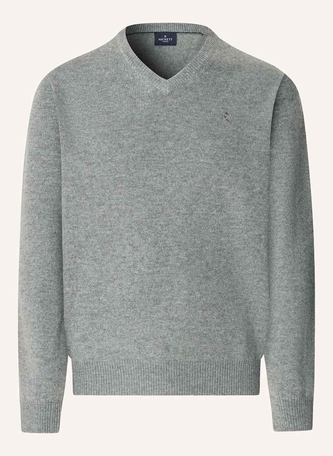 Hackett London Pullover Lambswool V Neck grau von Hackett London