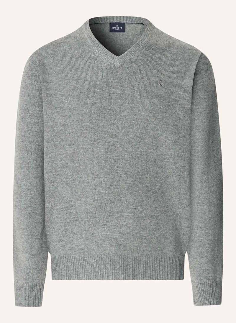 Hackett London Pullover Lambswool V Neck grau von Hackett London