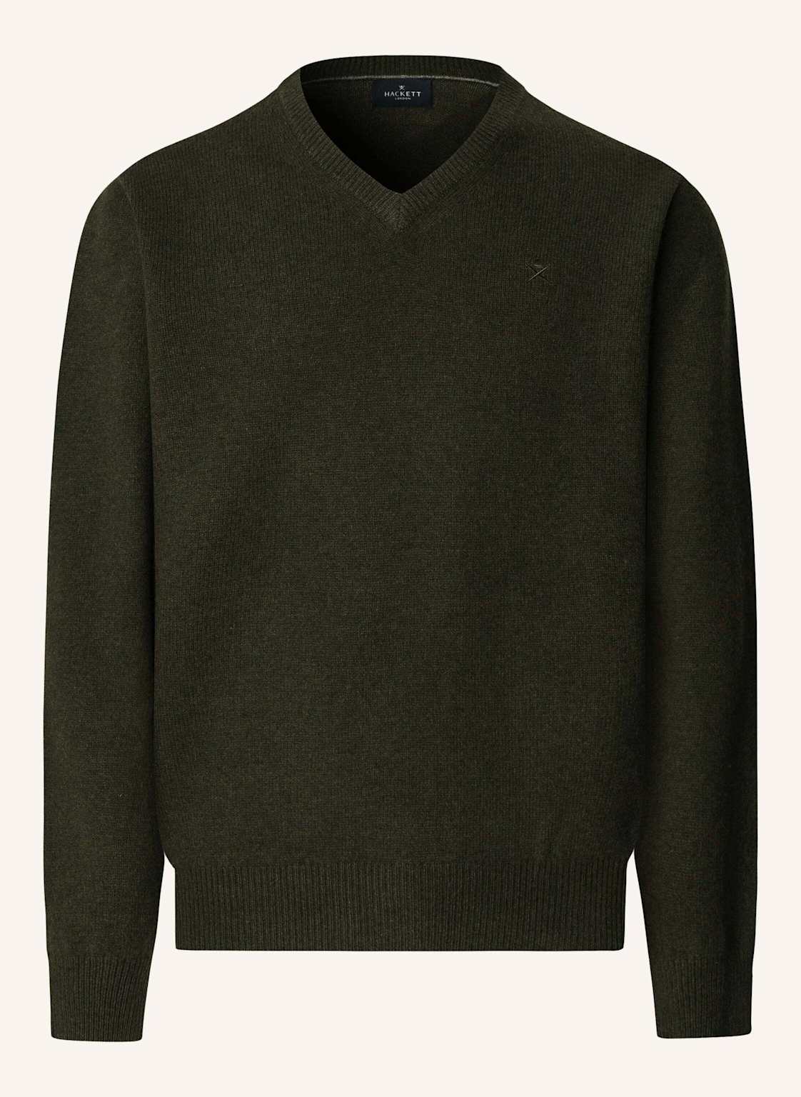 Hackett London Pullover Lambswool V Neck gruen von Hackett London