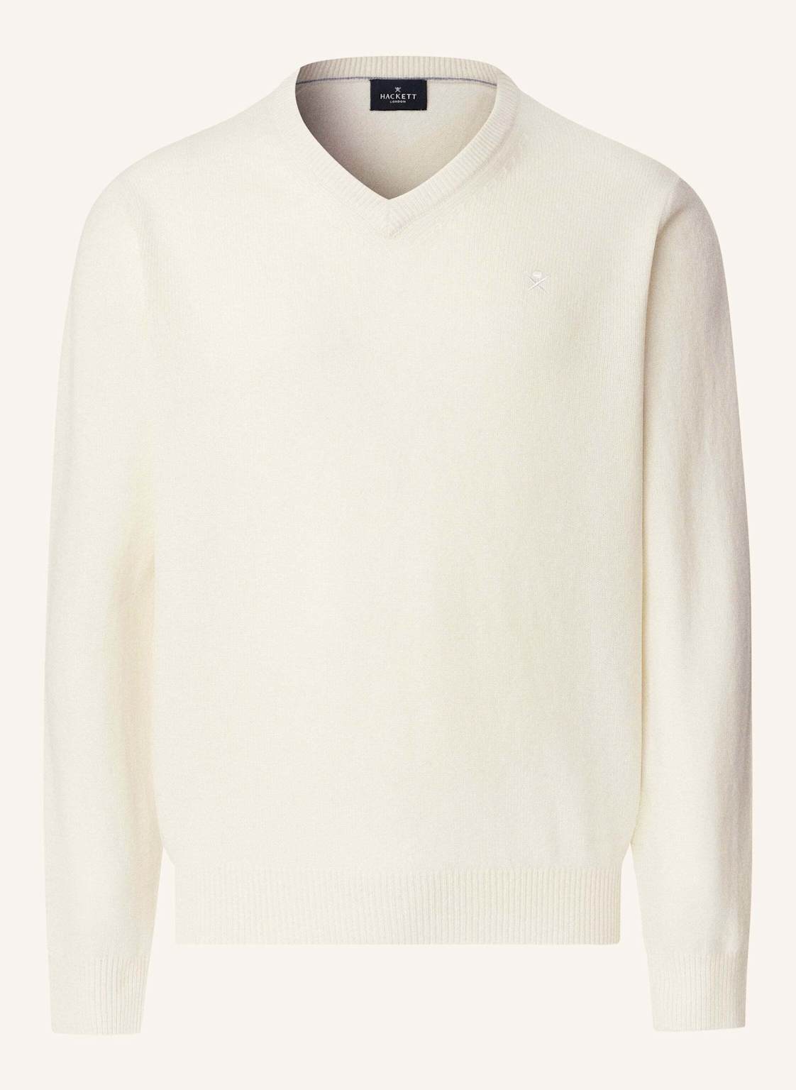 Hackett London Pullover Lambswool V Neck weiss von Hackett London