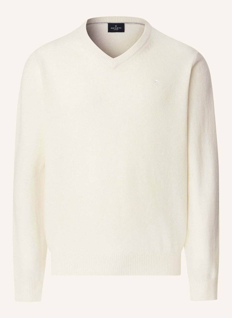Hackett London Pullover Lambswool V Neck weiss von Hackett London