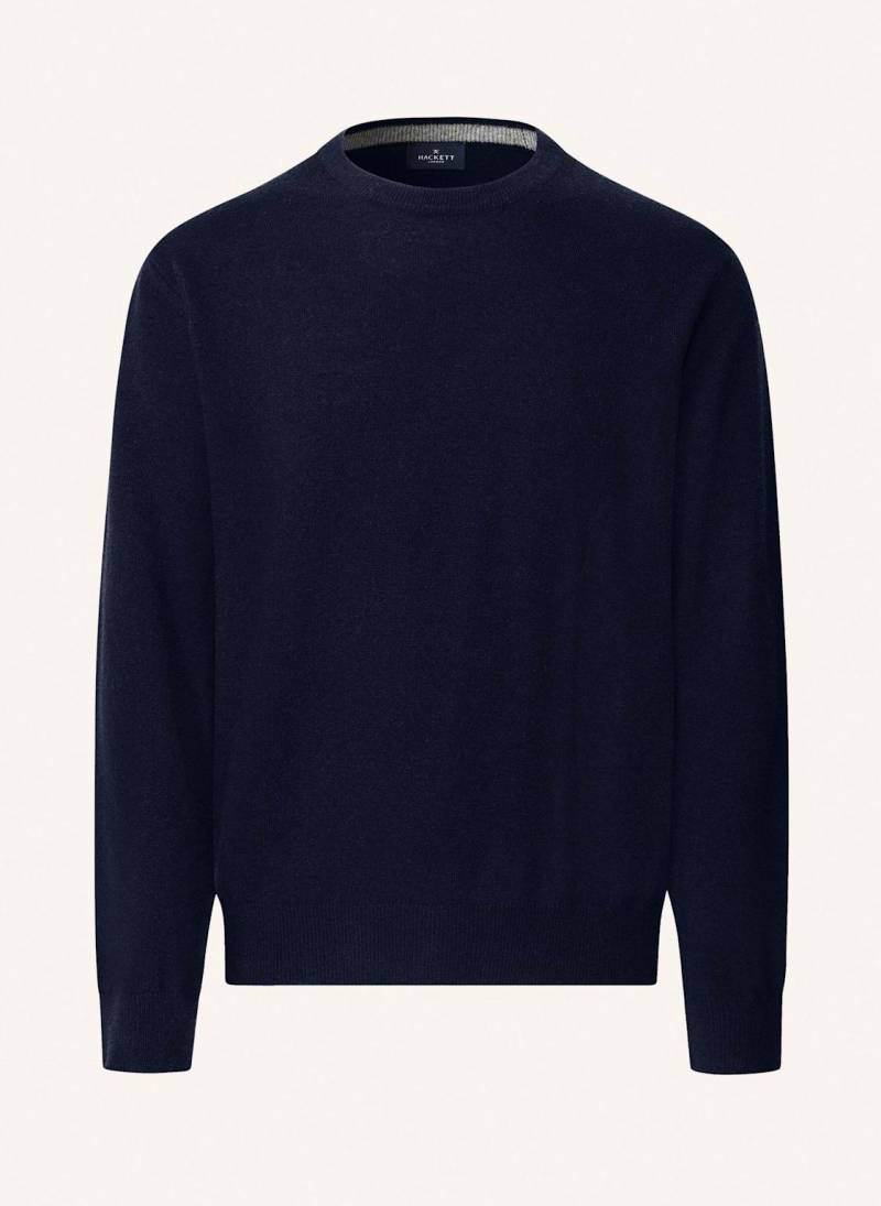 Hackett London Pullover Merino Cash Mix Crew blau von Hackett London