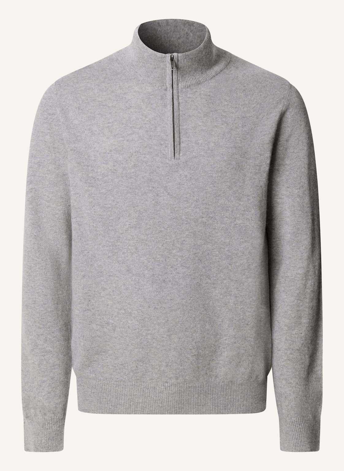 Hackett London Pullover Merino Cash Mix Hzip grau von Hackett London