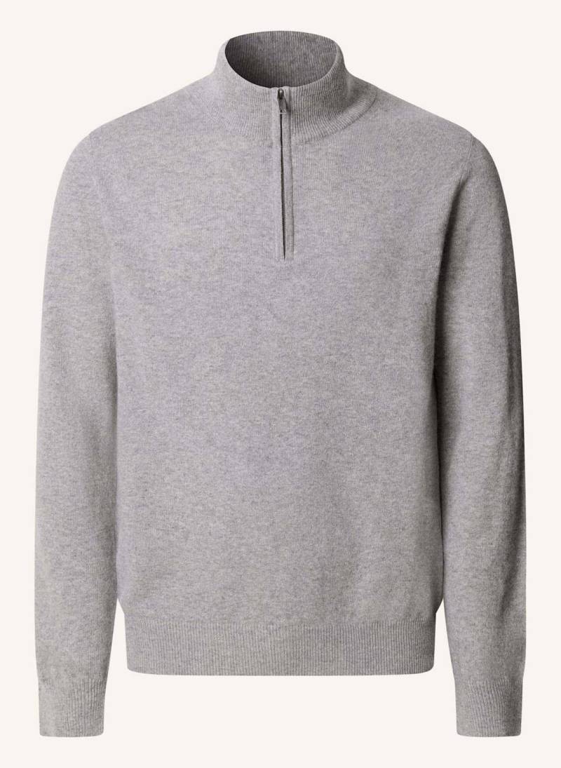Hackett London Pullover Merino Cash Mix Hzip grau von Hackett London
