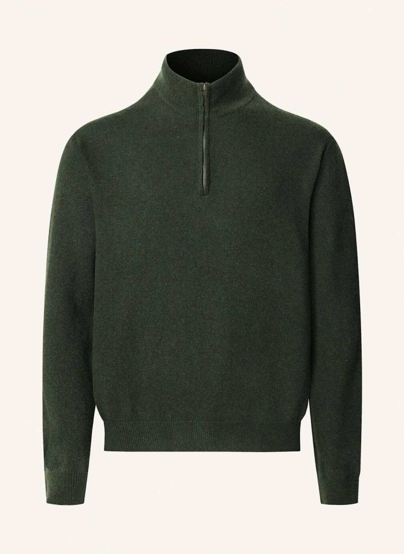 Hackett London Pullover Merino Cash Mix Hzip gruen von Hackett London