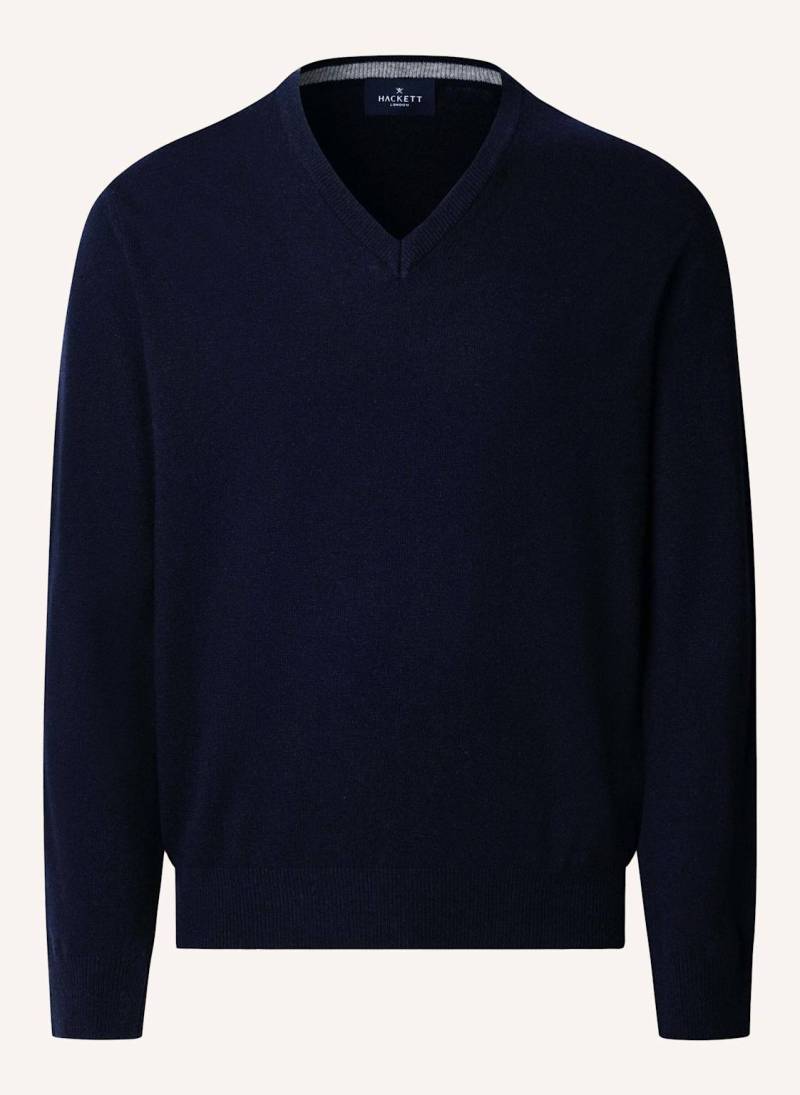 Hackett London Pullover Merino Cash Mix V blau von Hackett London