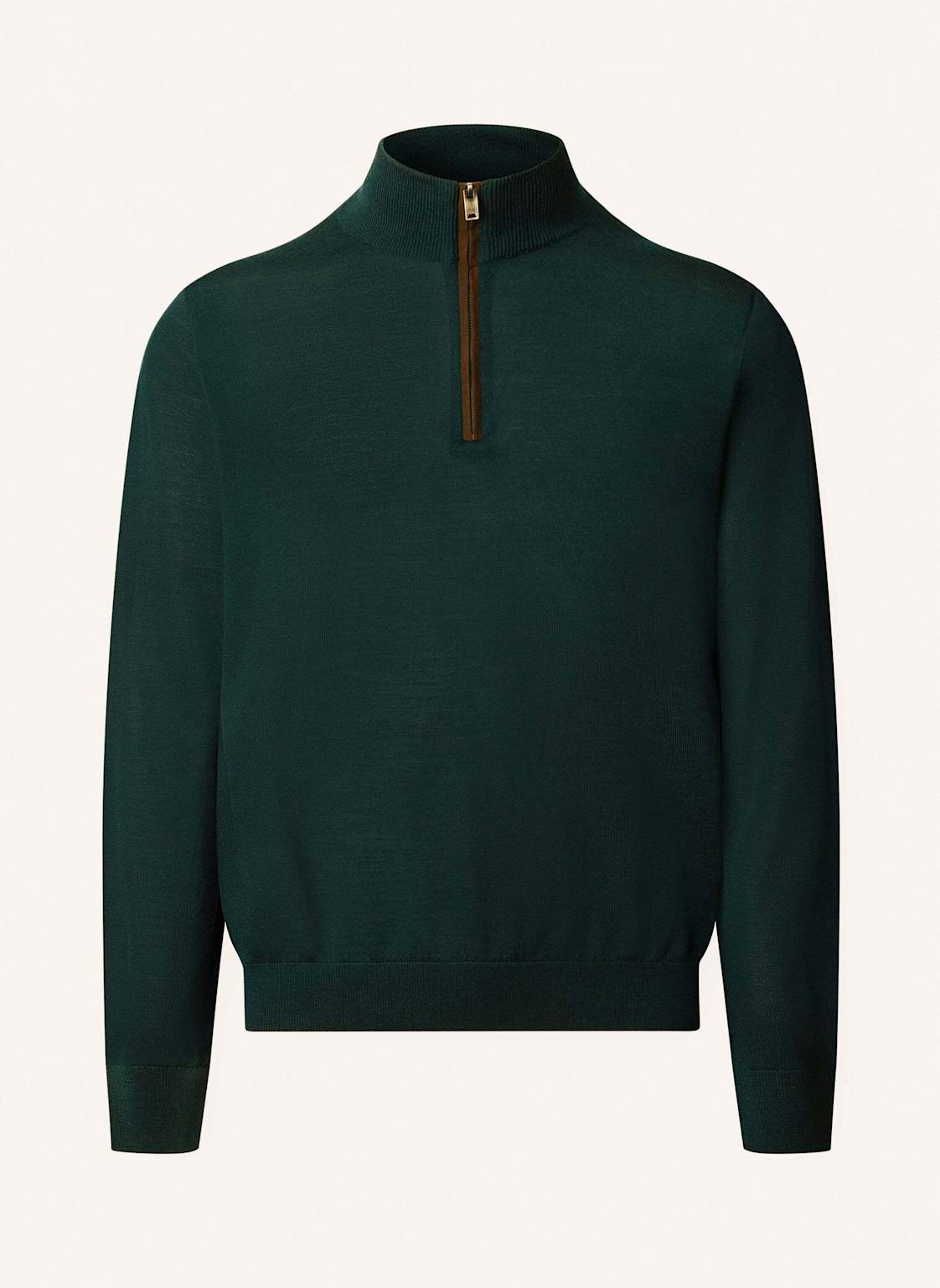 Hackett London Pullover Merino Silk Hzip gruen von Hackett London