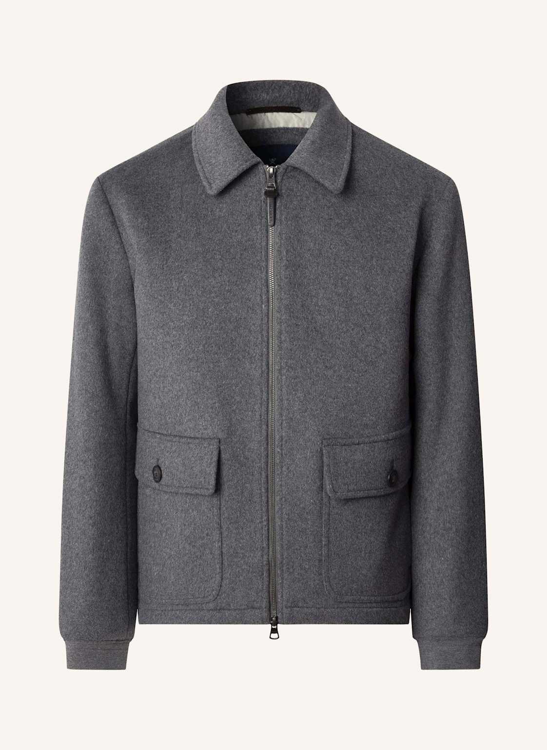 Hackett London Regenjacke Wool Quilted Blouson grau von Hackett London