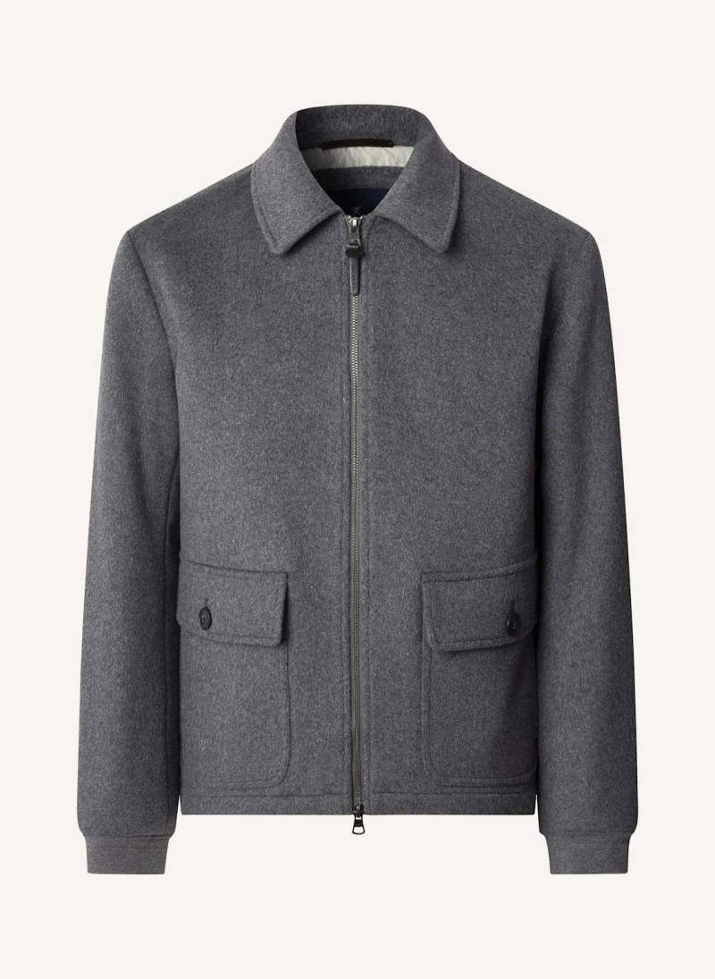 Hackett London Regenjacke Wool Quilted Blouson grau von Hackett London