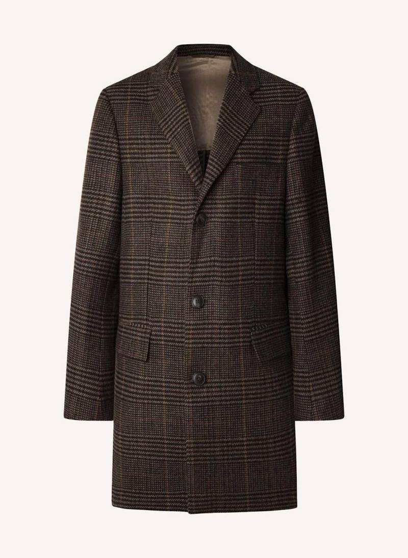 Hackett London Stehkragenmantel Country Check Coat braun von Hackett London
