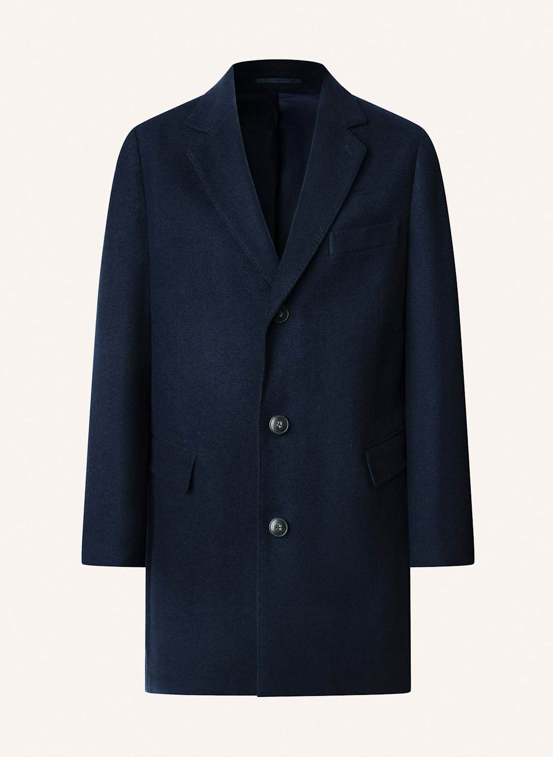 Hackett London Stehkragenmantel Plain Wool Overcoat blau von Hackett London