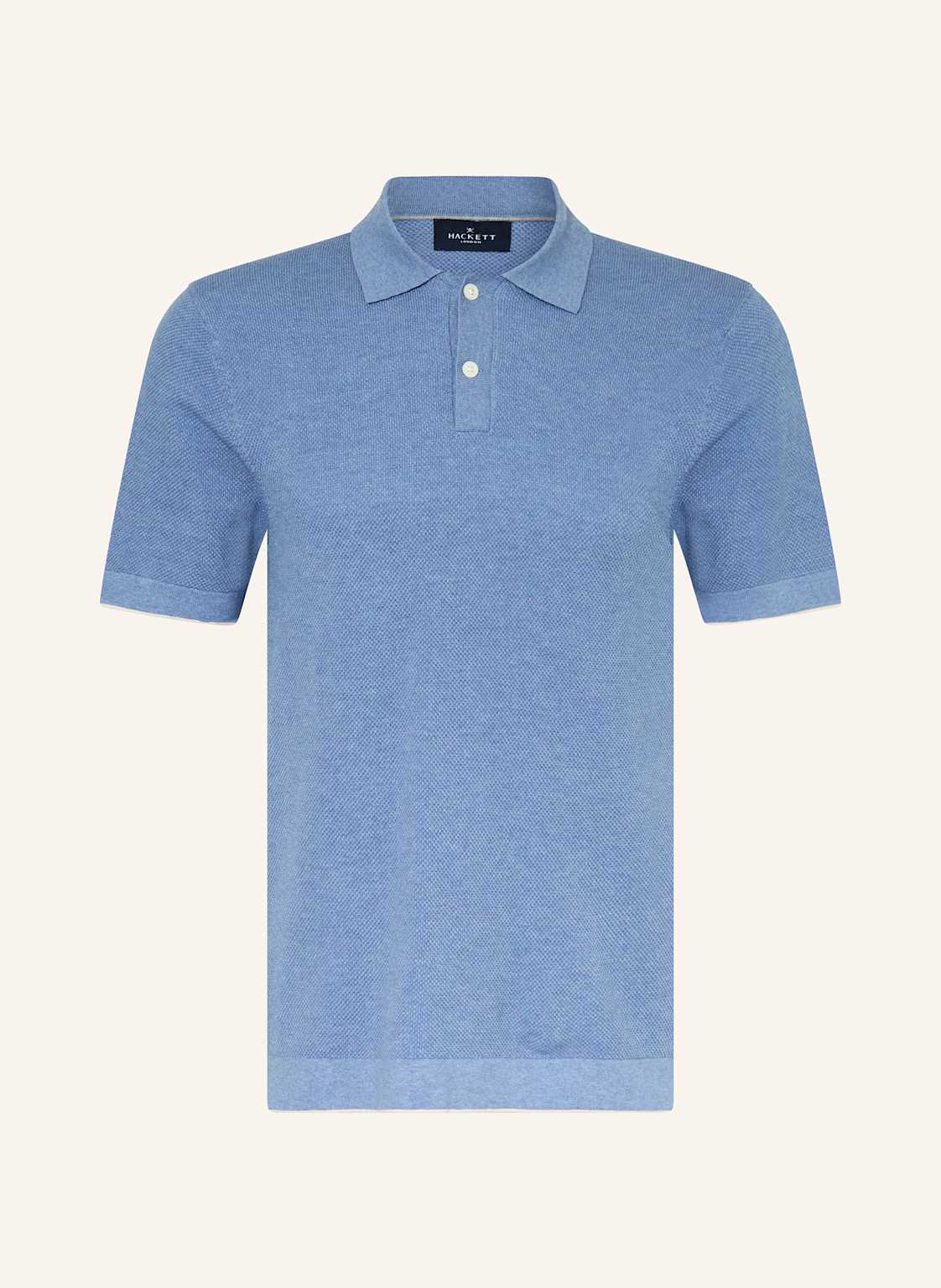 Hackett London Strick-Poloshirt blau von Hackett London