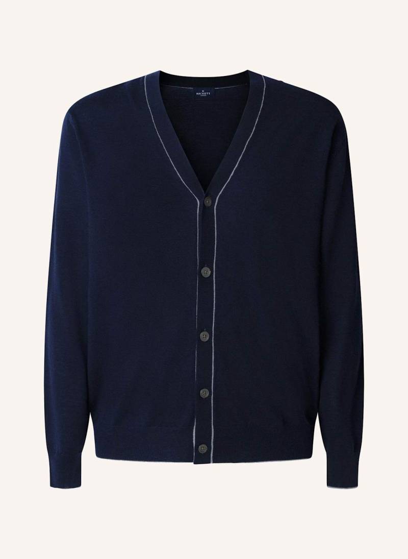 Hackett London Strickjacken Cardigan Gmd Merino Silk Card blau von Hackett London