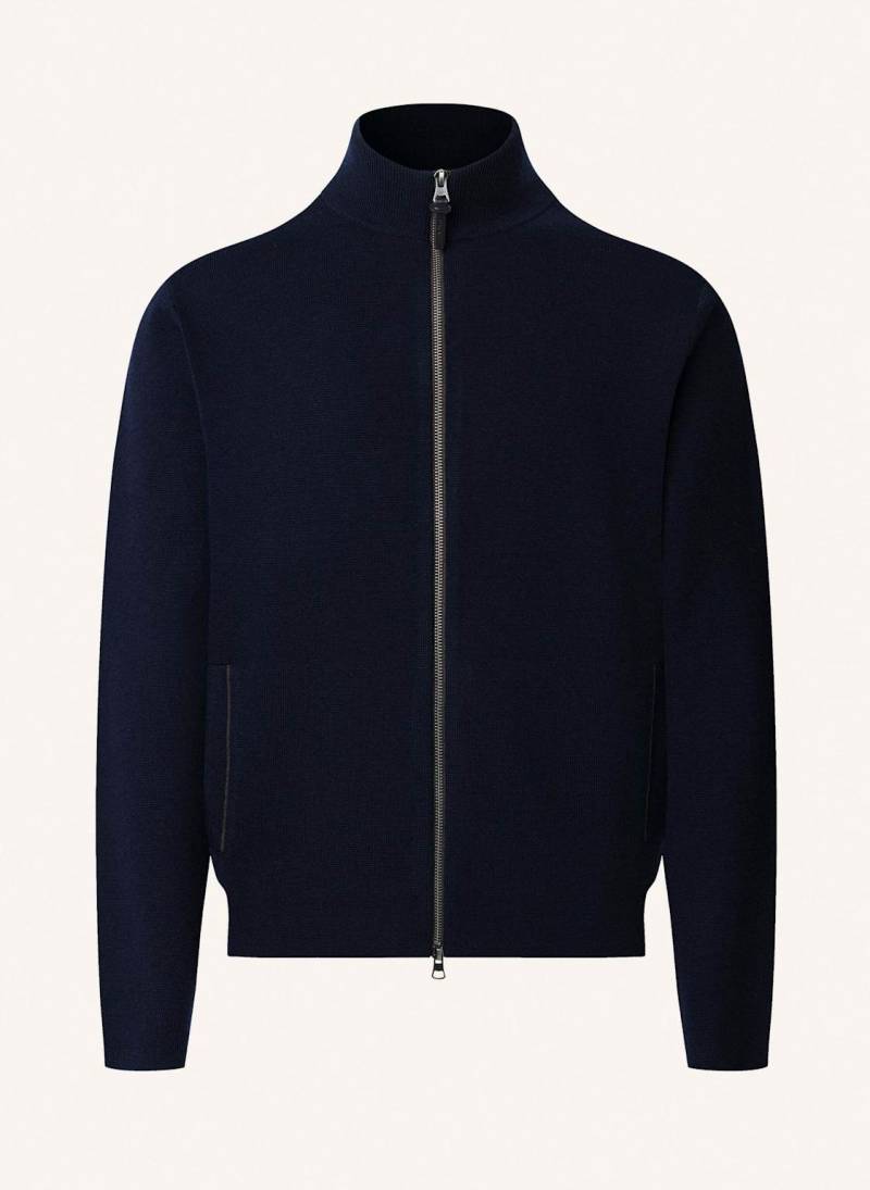 Hackett London Strickjacken Cardigan Milano Fzip blau von Hackett London
