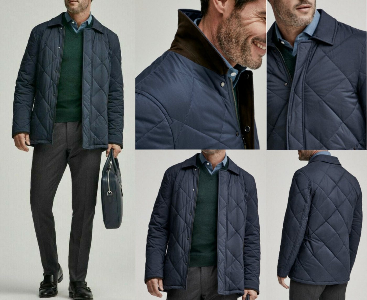 Hackett London Winterjacke Hackett London Mayfair Quilted Horsey Jacket Jacke Steppjacke Mantel C von Hackett London