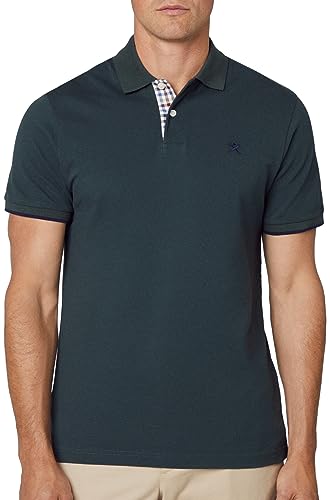 Hackett London Herren Poloshirt mit gewebtem Rand Polohemd, Grün (dunkelgrün), XL von Hackett London