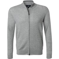 HACKETT Herren Cardigan grau Merinowolle unifarben von Hackett