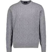 HACKETT Herren Pullover grau Lammwolle unifarben von Hackett