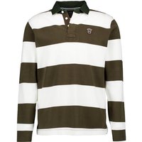 HACKETT Herren Polo-Shirt grün Baumwoll-Jersey gestreift von Hackett