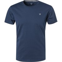 HACKETT Herren T-Shirt blau Baumwolle von Hackett