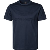 HACKETT Herren T-Shirt blau Baumwolle von Hackett