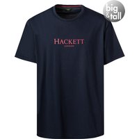 HACKETT Herren T-Shirt blau Baumwolle von Hackett