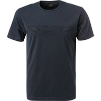 HACKETT Herren T-Shirt blau Baumwolle von Hackett