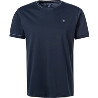 HACKETT Herren T-Shirt blau Baumwolle von Hackett