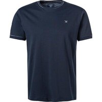 HACKETT Herren T-Shirt blau Baumwolle von Hackett