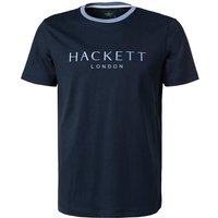 HACKETT Herren T-Shirt blau Baumwolle von Hackett