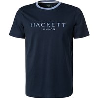 HACKETT Herren T-Shirt blau Baumwolle von Hackett