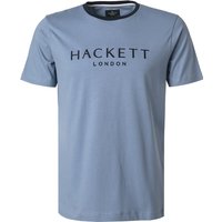 HACKETT Herren T-Shirt blau Baumwolle von Hackett